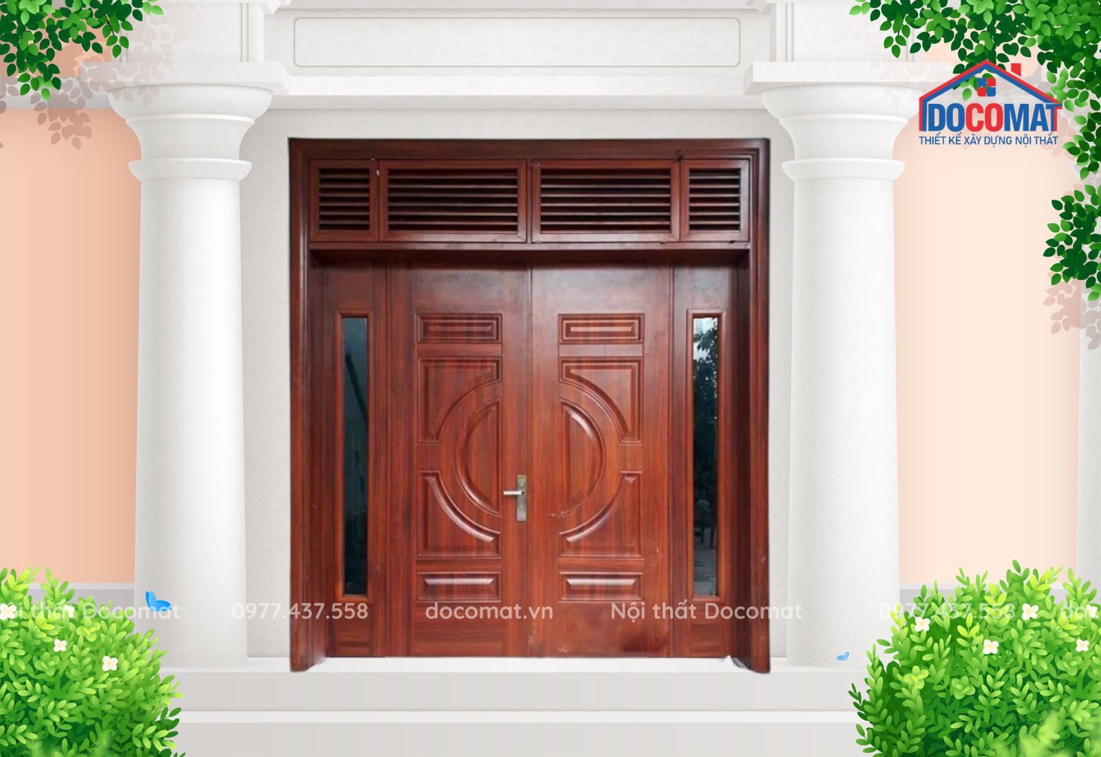 Mẫu cửa thép vân gỗ thường được khách hàng sử dụng làm cửa chính